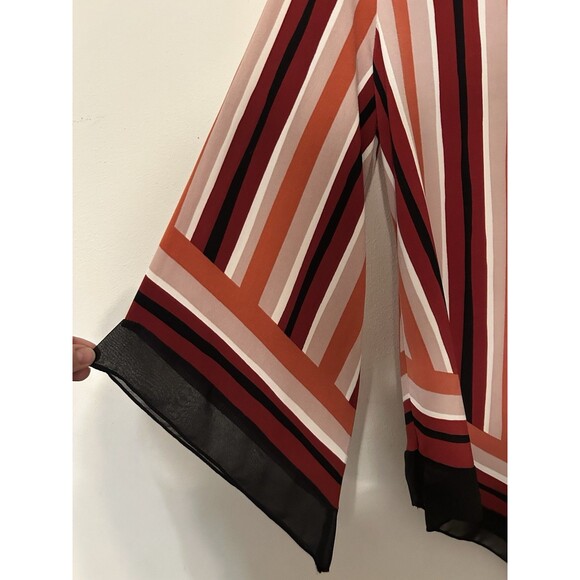 Alfani Womens Poncho Top Striped Warm Colors Flowy Sleeves NWT Size Medium. - Picture 4 of 5